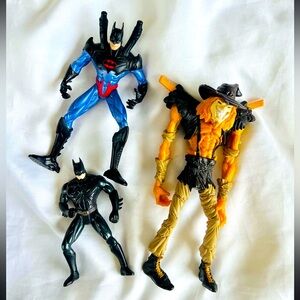 Vintage 90s Kenner Batman Action Figure Lot Twisted Scare Crow Dark Knight Toys